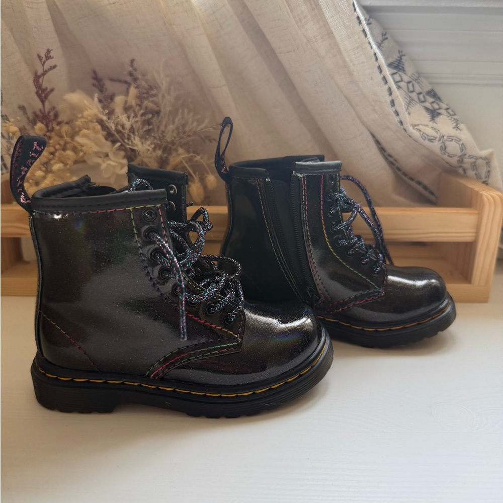Dr Martens Glitter Patent Boots - Picture 8 of 9